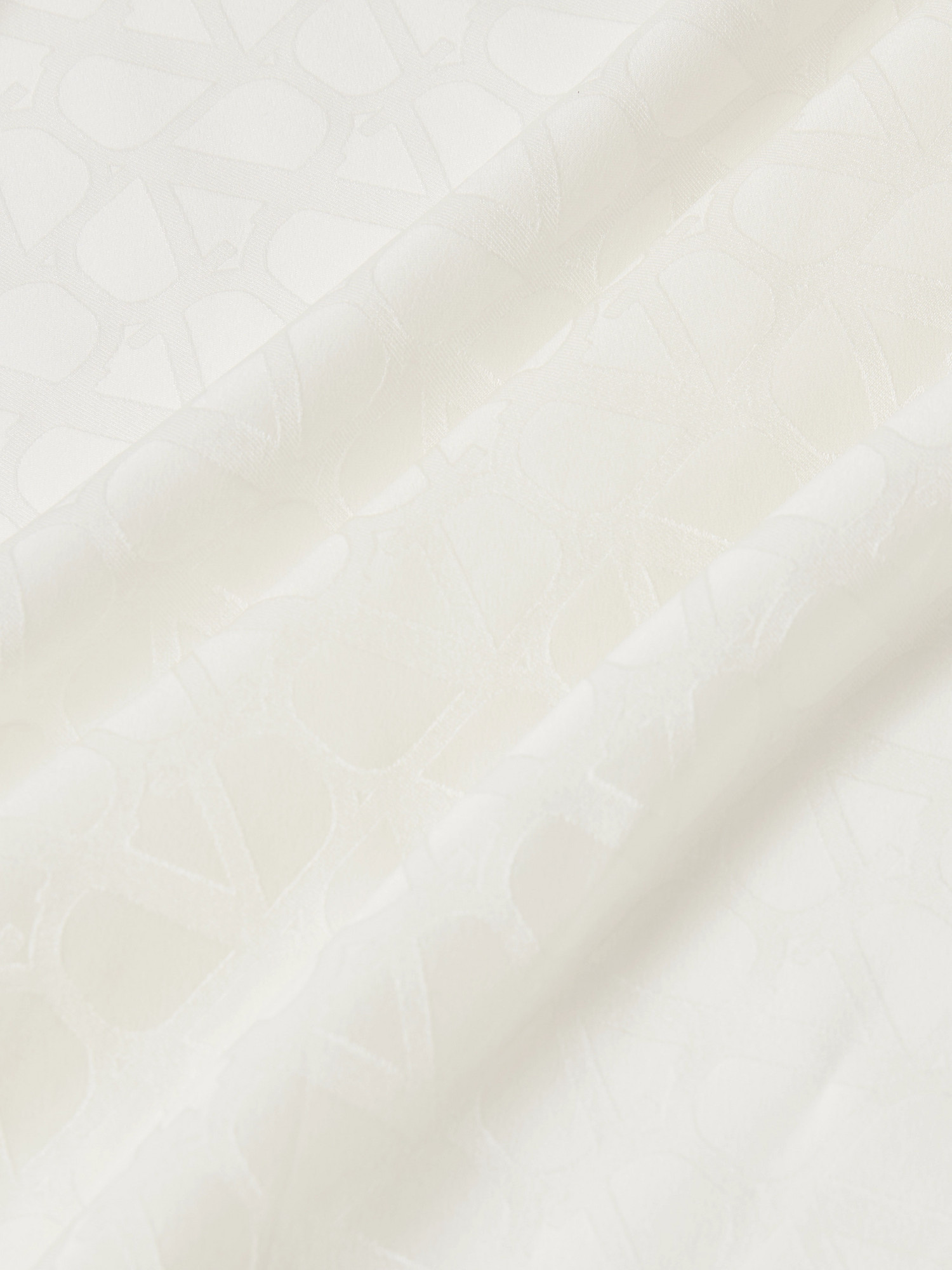 Valentino Silk Jacquard Scarf In White