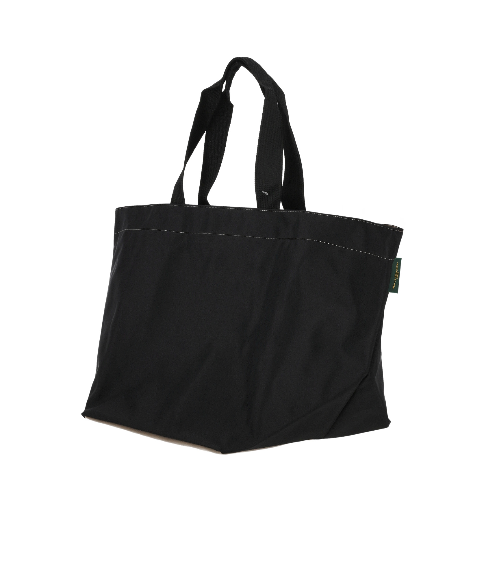 Herve Chapelier Large Two Tone Tote Bag In Black