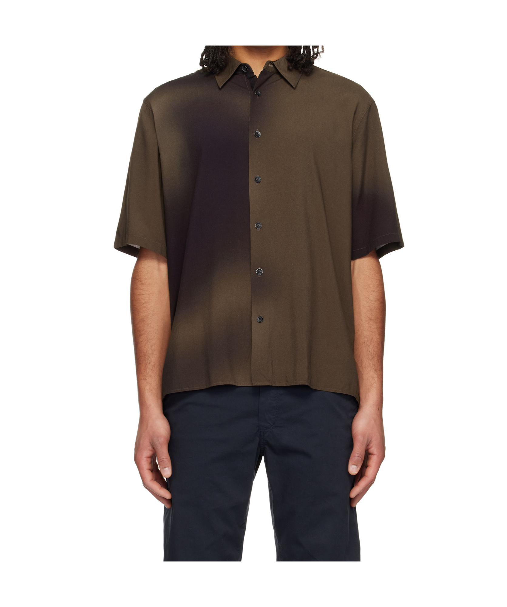 Rag & Bone Brown Dalton Printed Shirt In Black