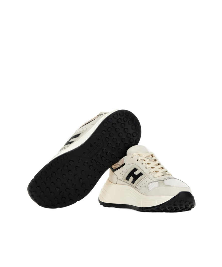 Hogan H669 Lace-up Leather Shoes In White