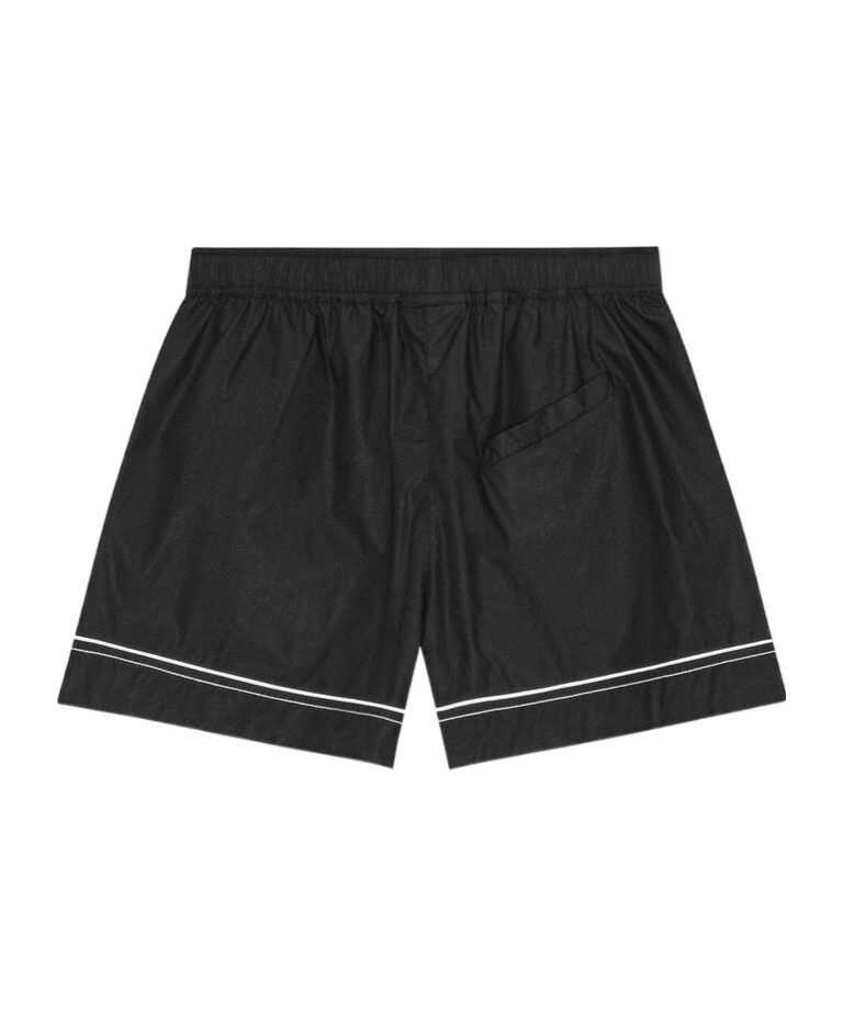 Ganni Cotton Poplin Elasticated Shorts In Black