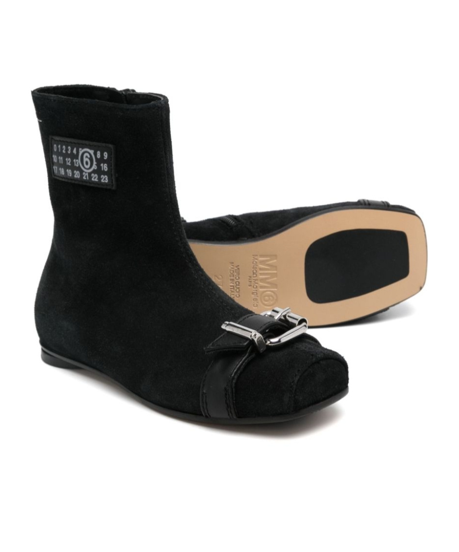 Mm6 Maison Margiela Square-toed Short Boots In Black