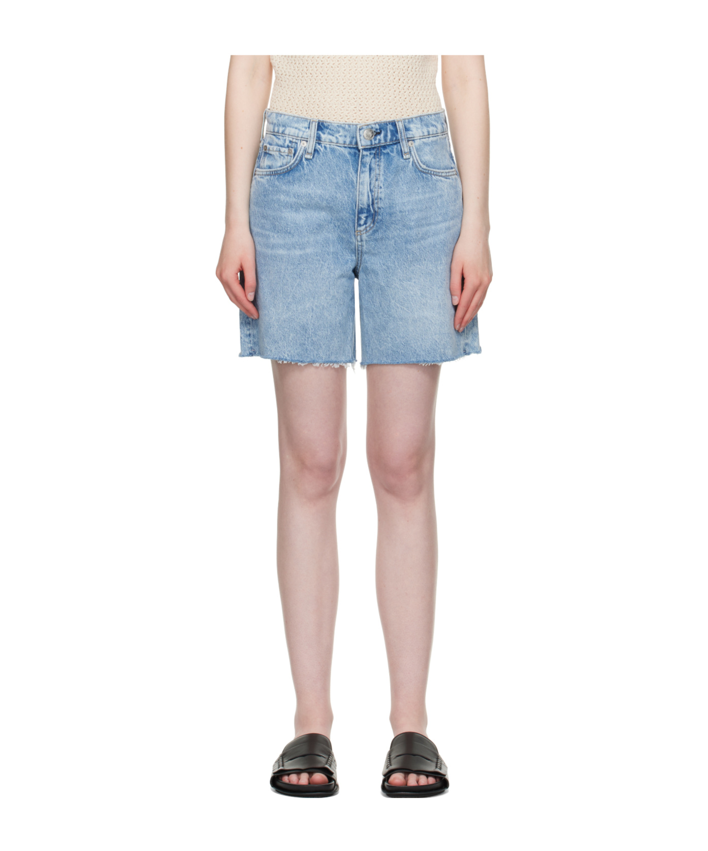Rag & Bone Blue Kaia Denim Shorts In Blue