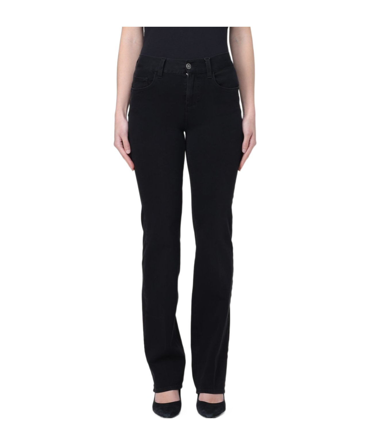 Liu •jo Mid-rise Bootcut Jeans In Black