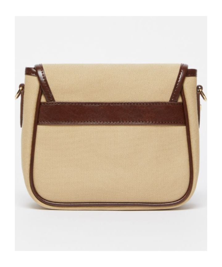 WEEKEND MAX MARA CANVAS AND LEATHER SHOULDER BAG