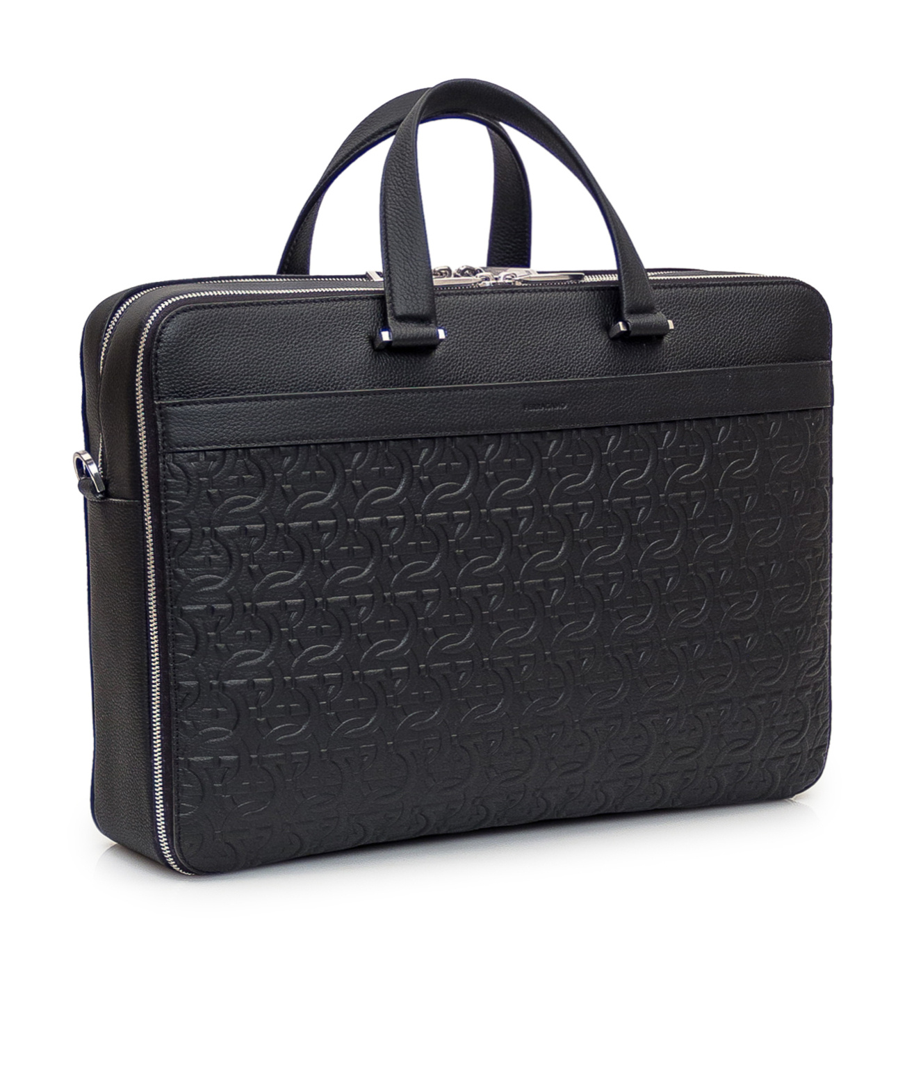 FERRAGAMO SALVATORE FERRAGAMO GANCINI EMBOSSED BRIEFCASE