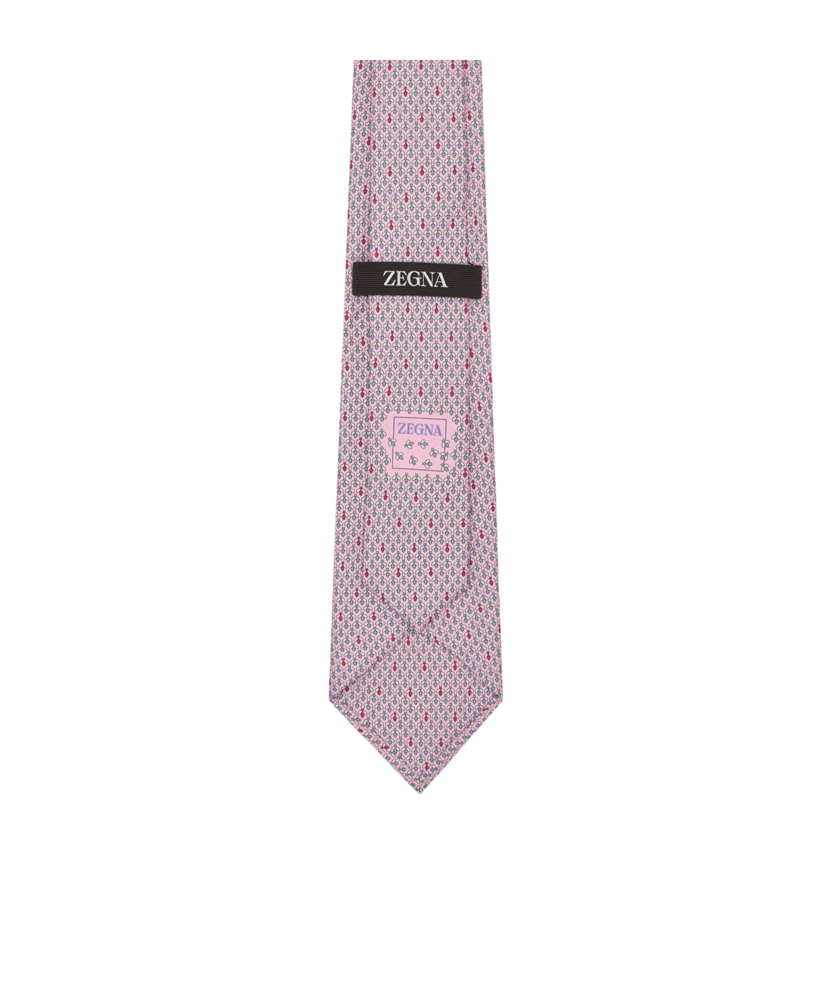 Zegna Bee-print Silk Tie In Pink