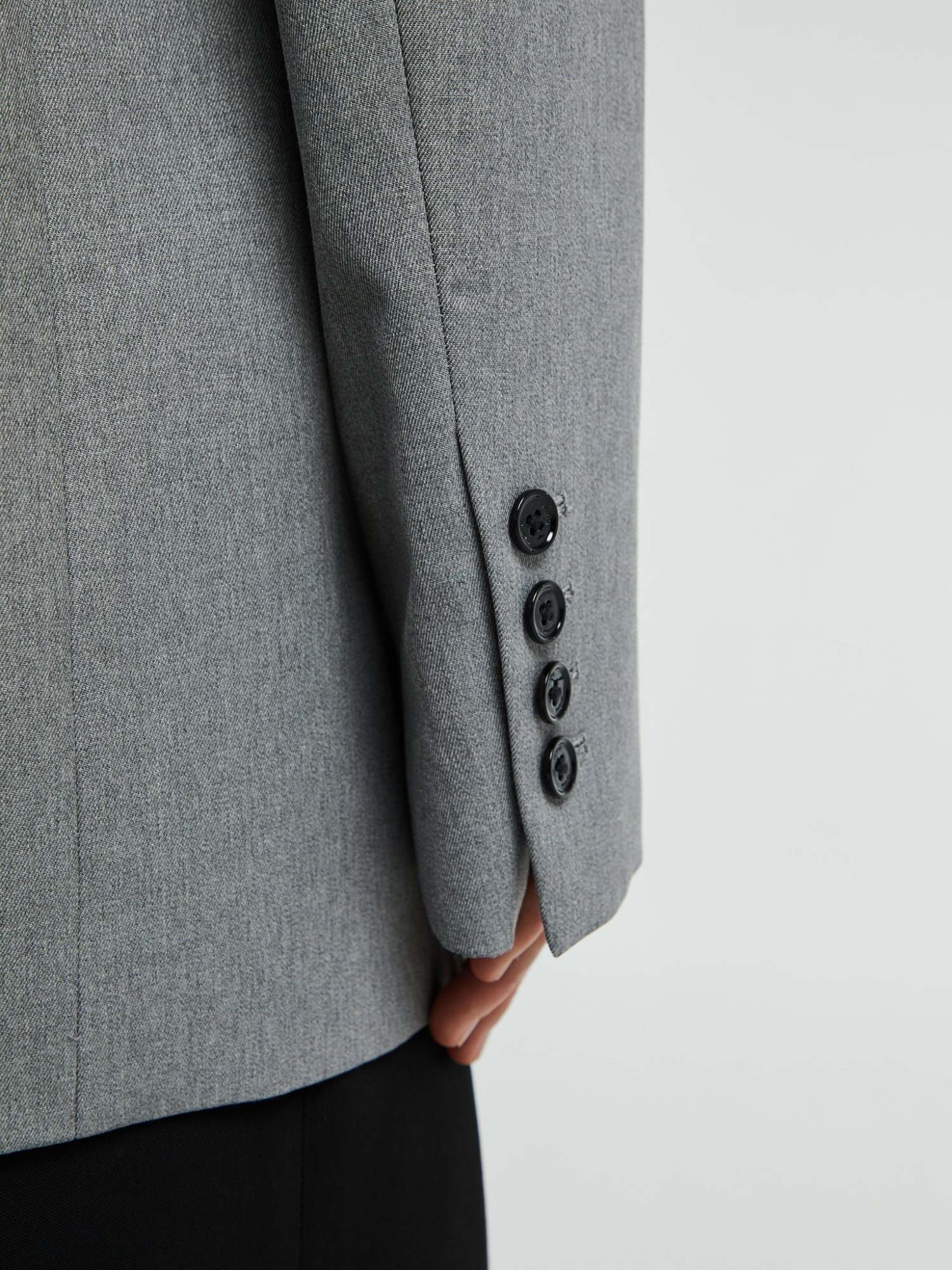 Totême Wool Single-breasted Blazer In Gray