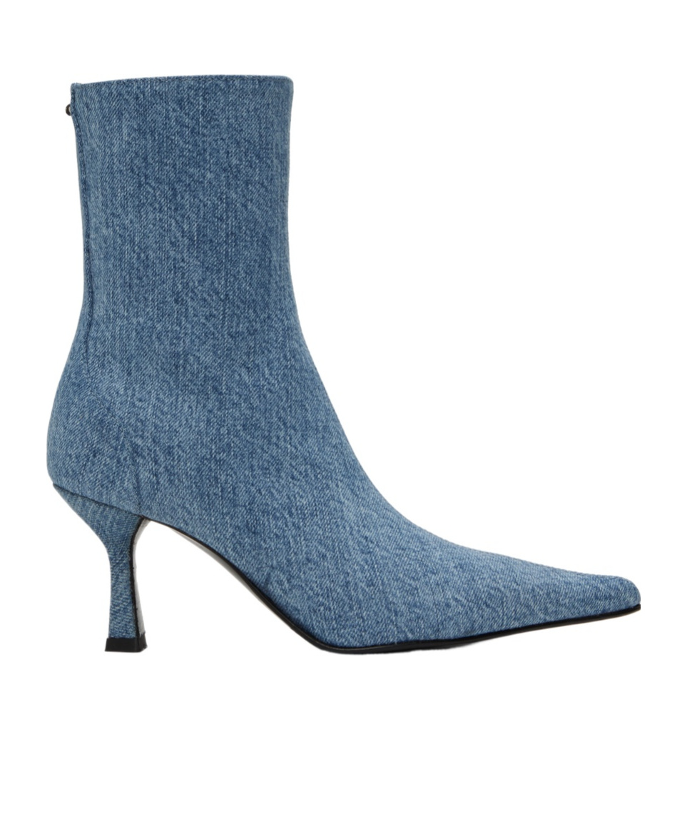 Shop Our Legacy Slim Short Boots In Blue