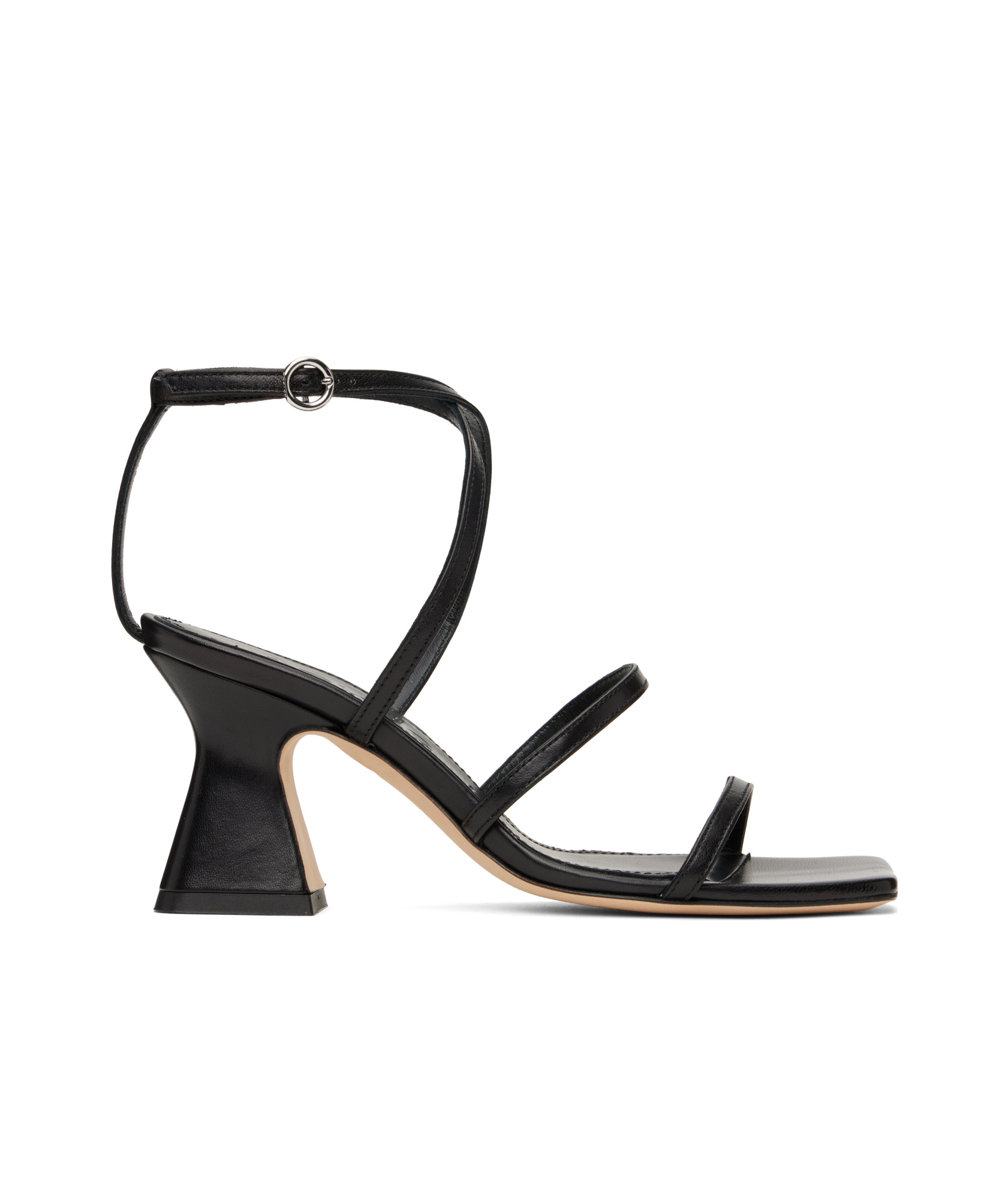 Aeyde Black Edda Leather Heeled Sandals