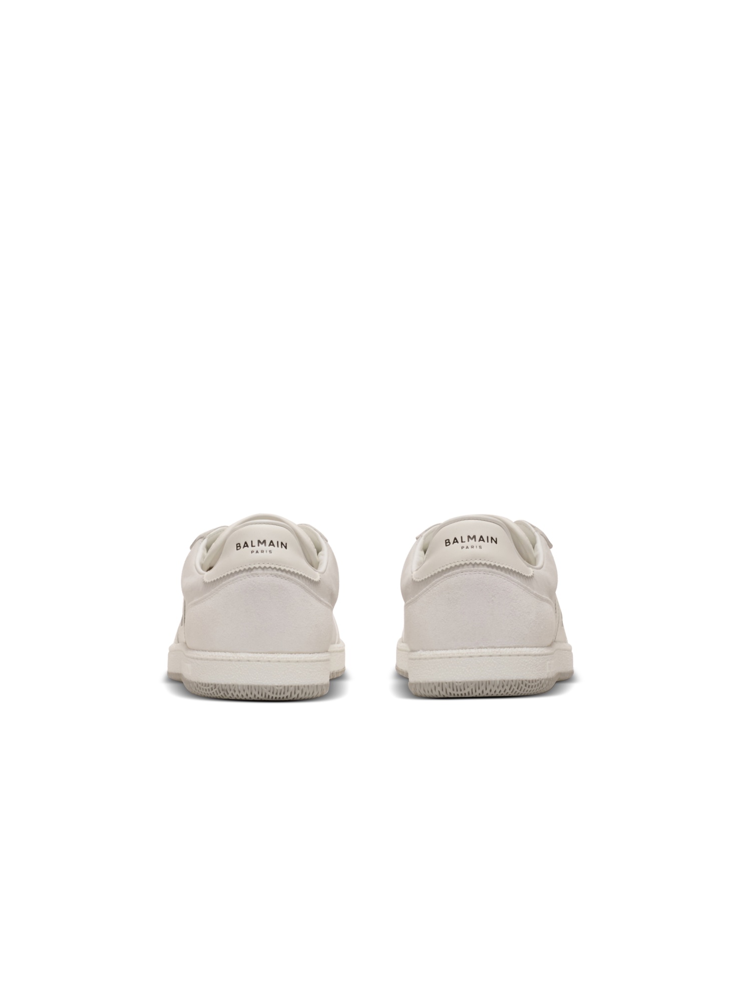 Balmain Swan Suede And Smooth Leather Trainers In White