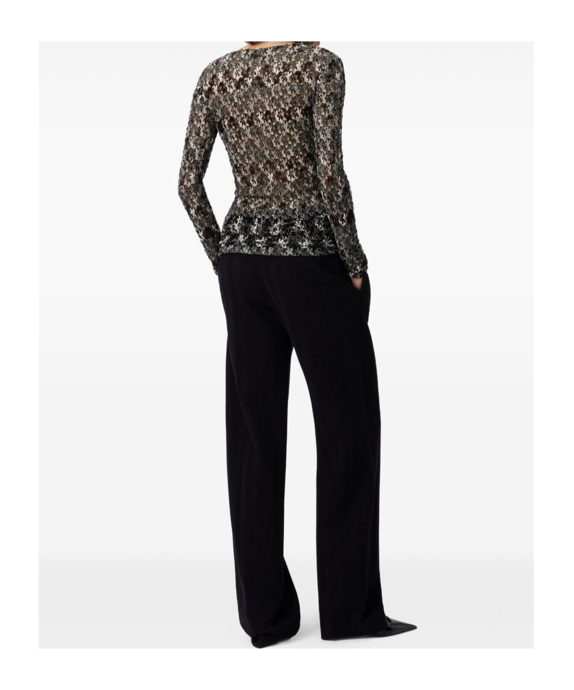 Missoni Slim Fit V-neck Sweater In Lace In Multi