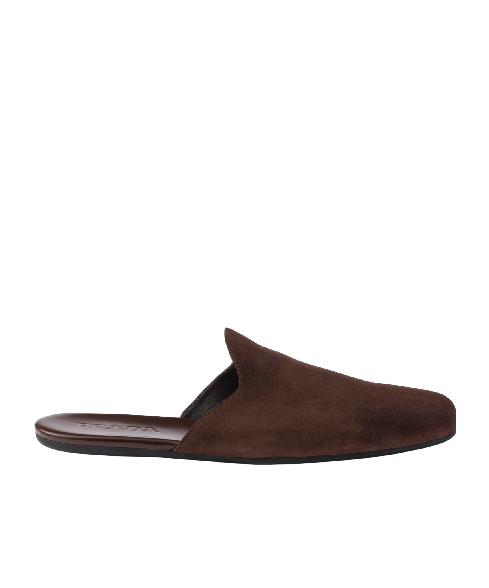 Prada Slip-on Suede Slippers In Brown