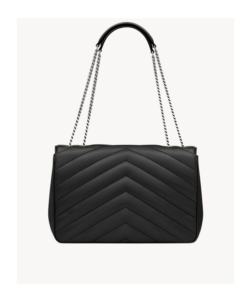 Saint Laurent Loulou Large In Matelassé Lambskin In Black