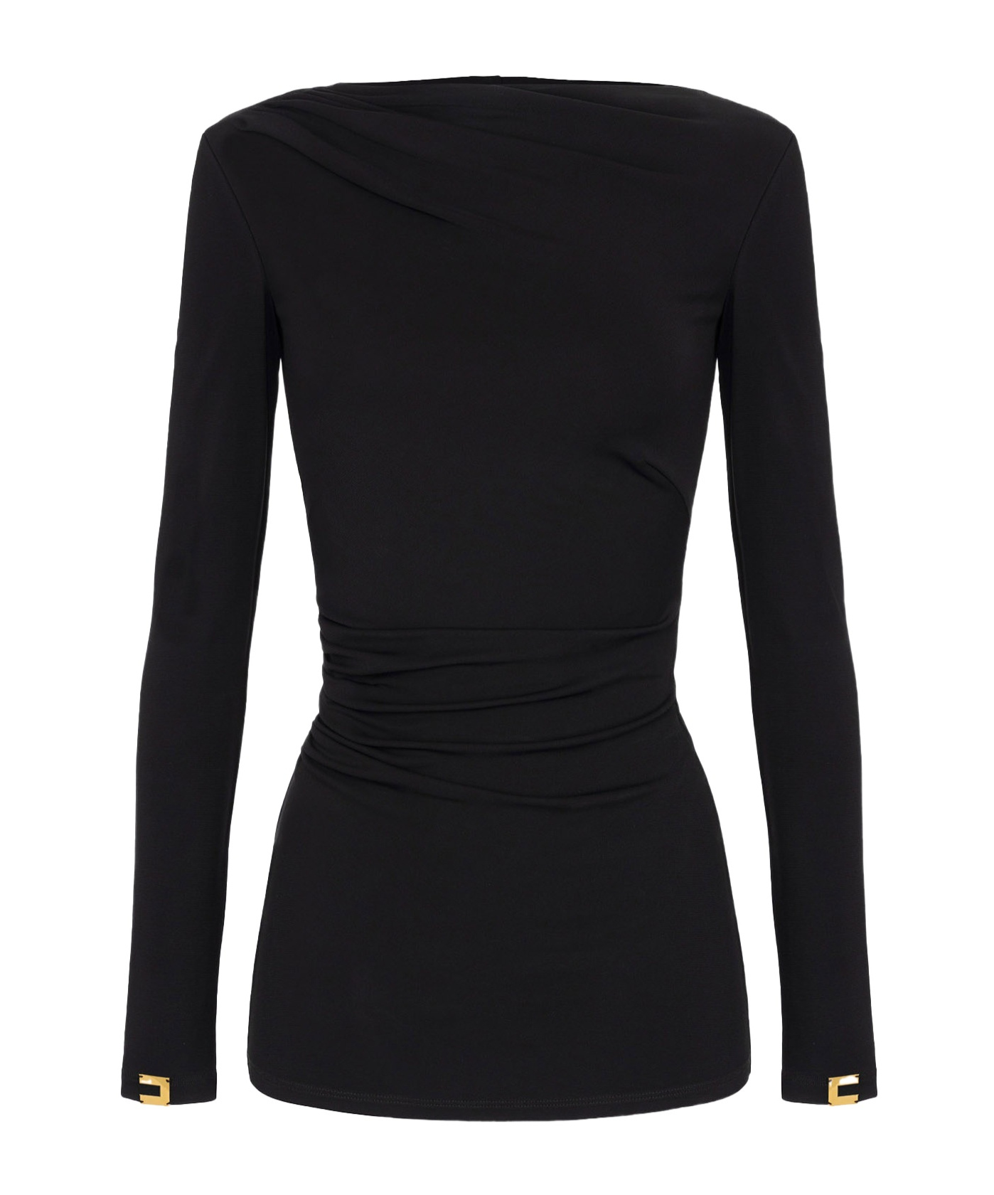 Elisabetta Franchi Long-sleeved Sweater In Black