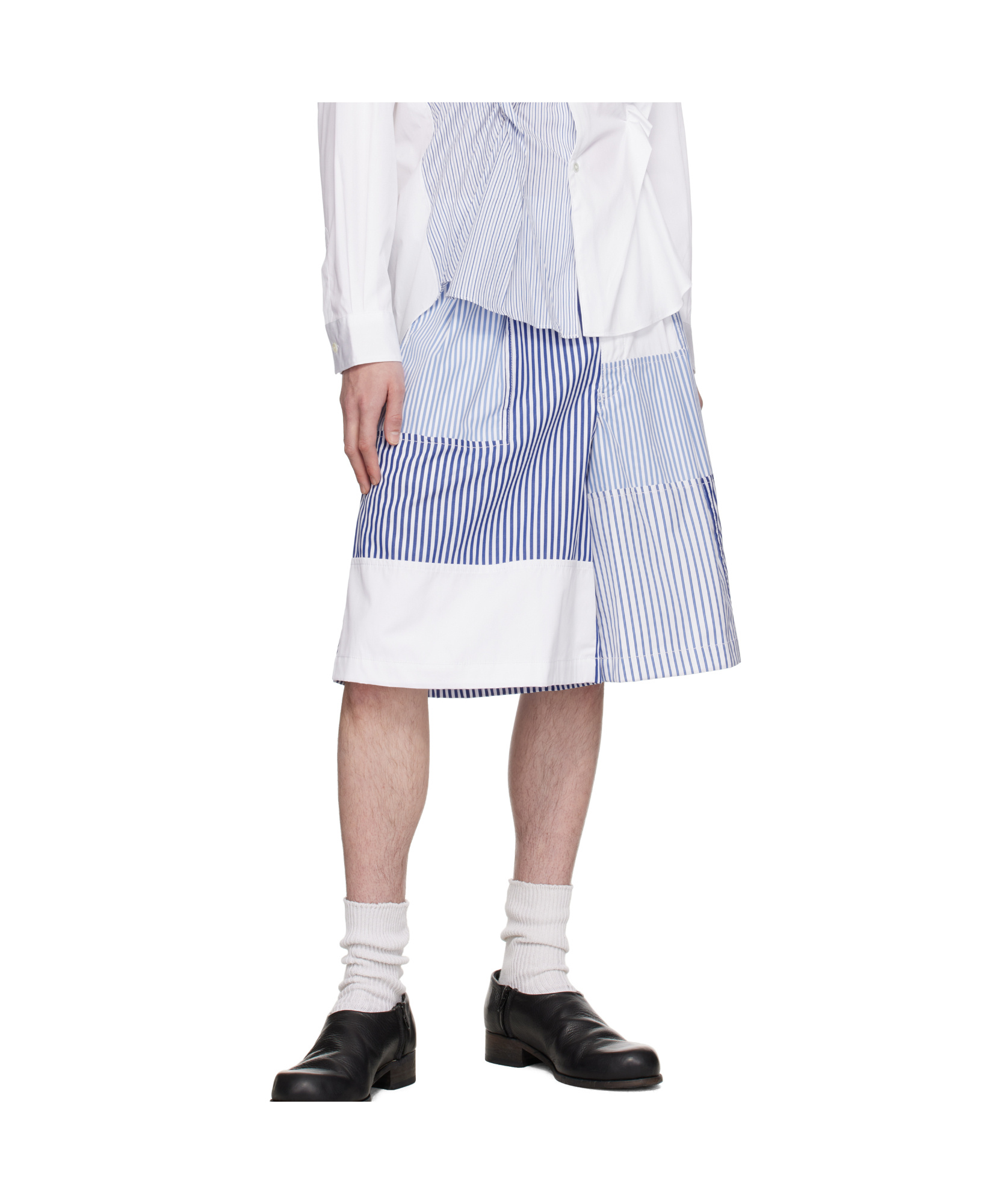 Comme Des Garçons Patchwork Striped Shorts