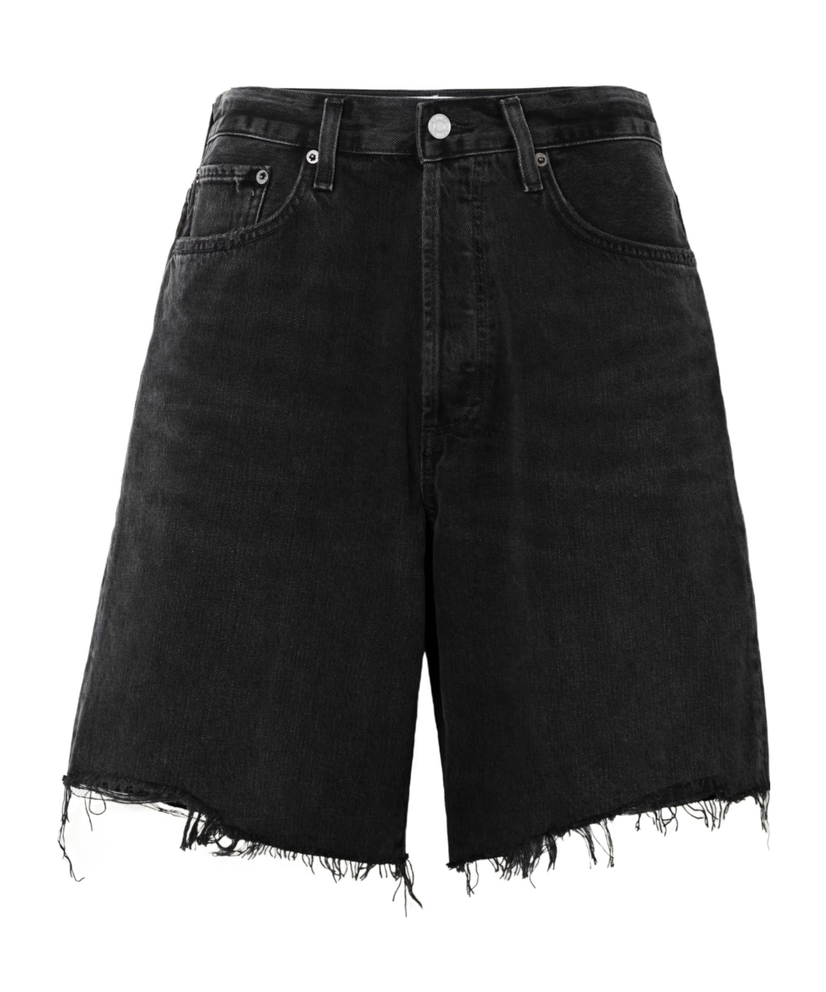 Agolde Distressed Denim Shorts In Black