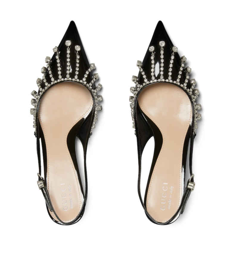 Gucci Rhinestone-embellished Pumps In Black