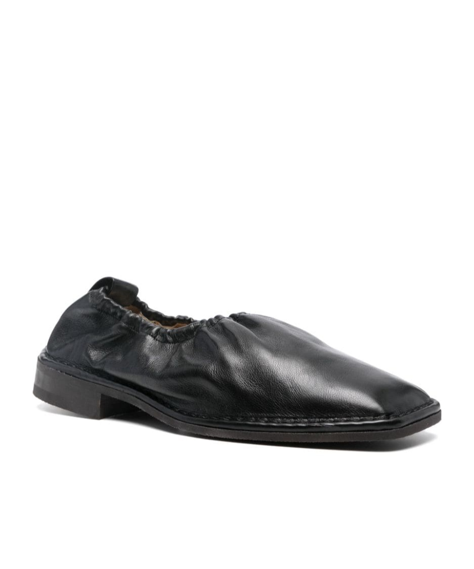 Lemaire Black Rubber Sole Loafers In Black