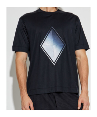 Emporio Armani Diamond-print T-shirt In Black
