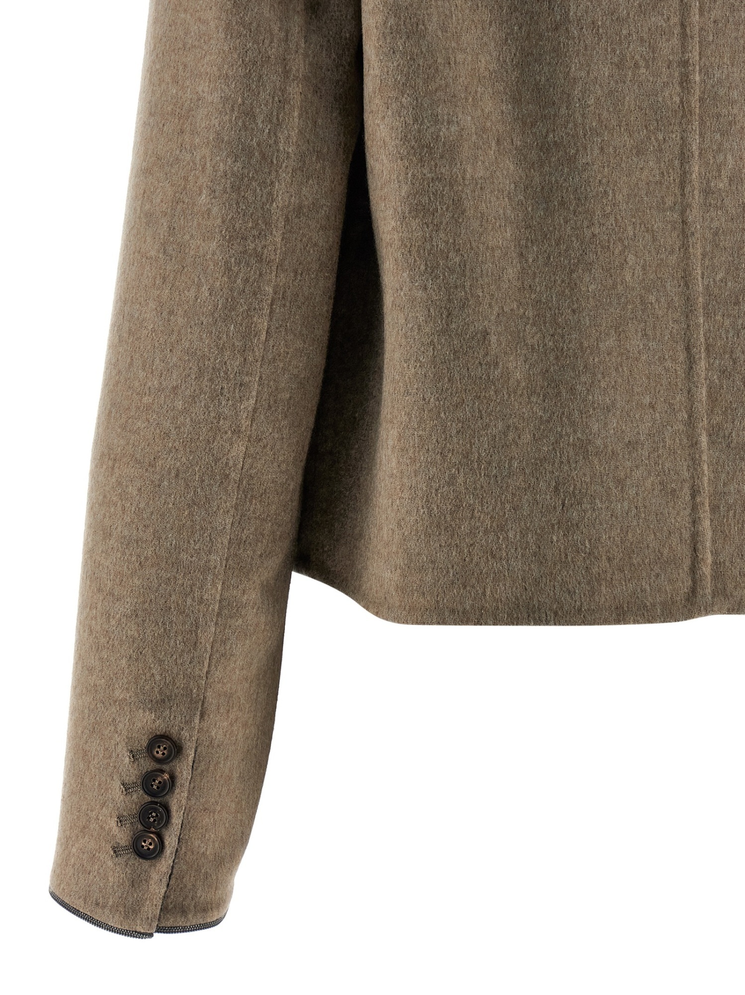 Brunello Cucinelli Single-breasted Wool Blazer In Brown