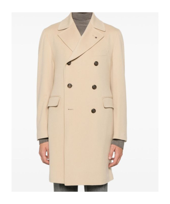Shop Tagliatore Double-breasted Coat In Nude