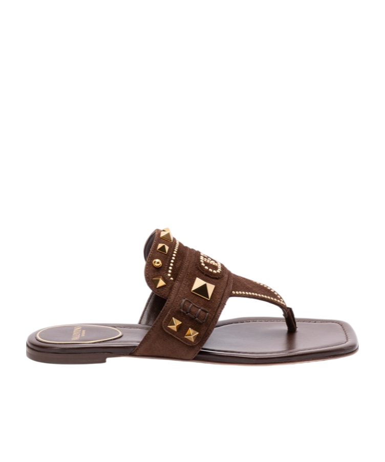 Valentino Open-toed Slippers In Brown