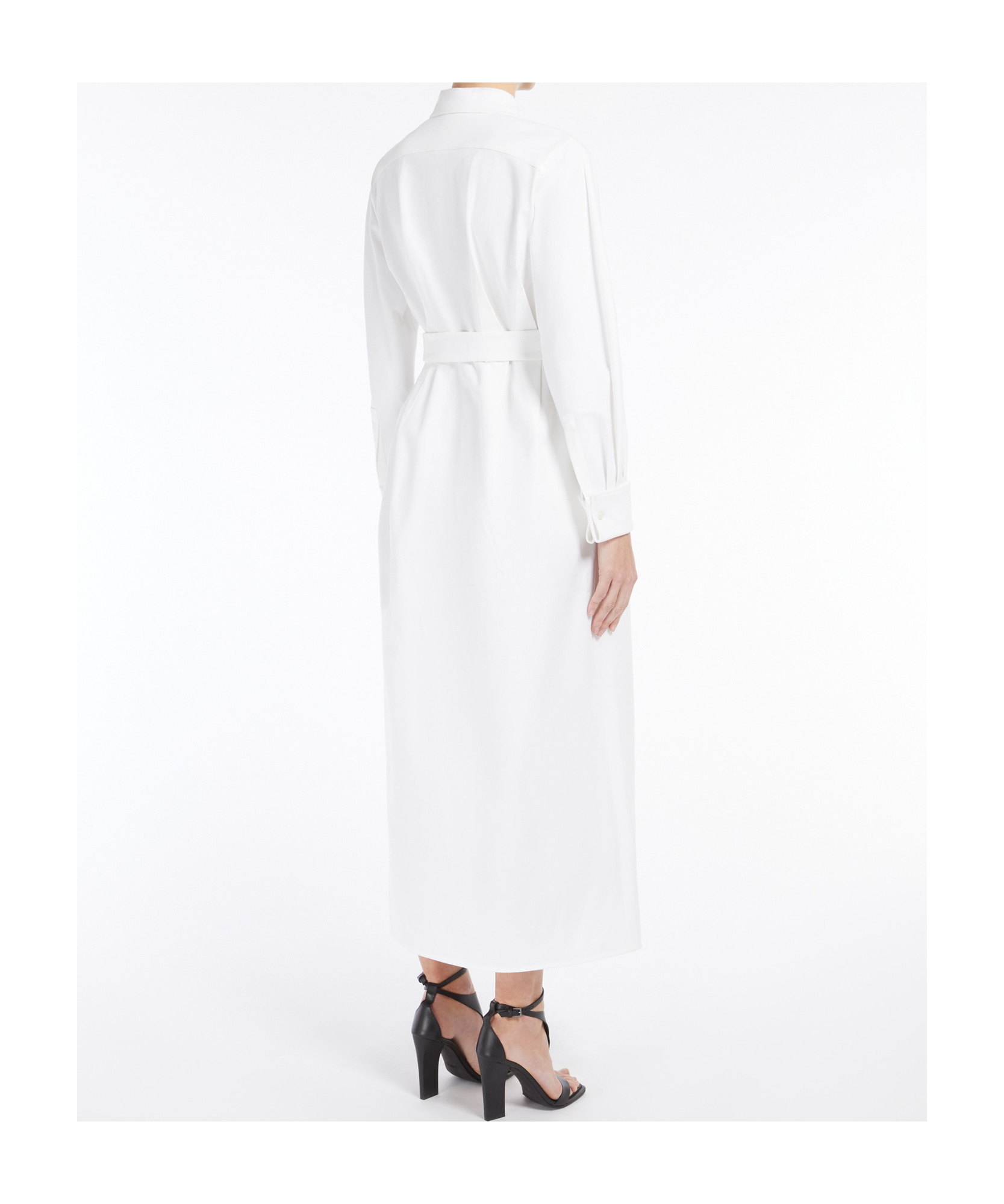Max Mara Wrap Design Dress Buttoned Cuffs In White