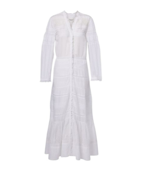 Isabel Marant Étoile Lace-trimmed Cotton Maxi Dress In White