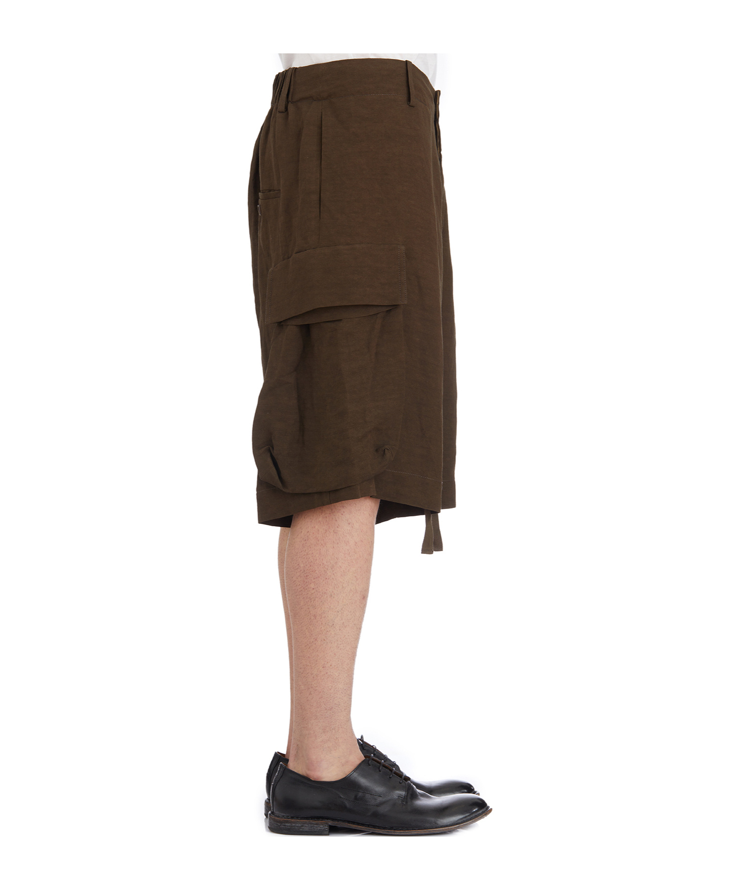 Uma Wang Belt Loops Shorts In Marrone