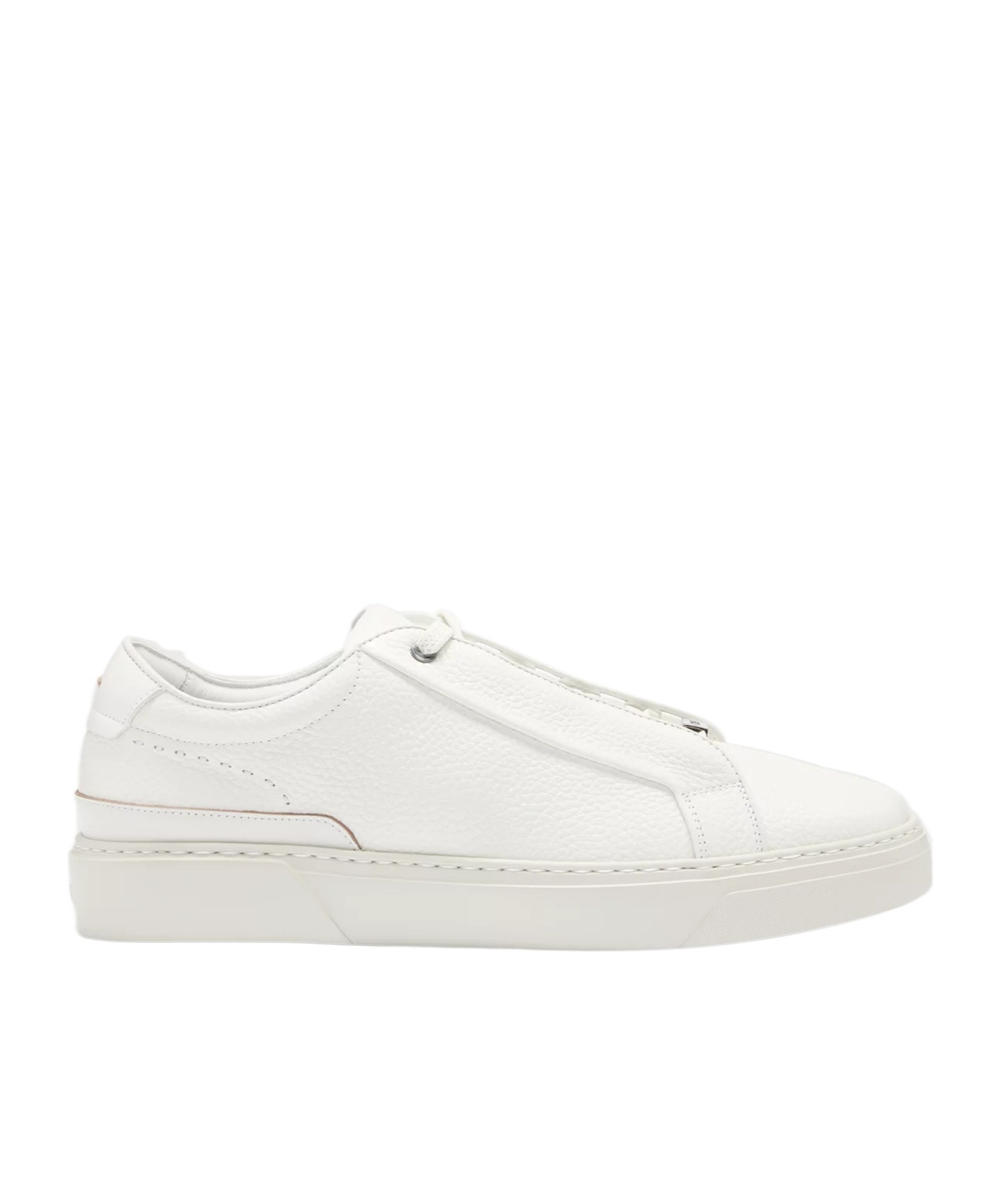 Hugo Boss Gary Grained-leather Trainers With Logo Lace Loop