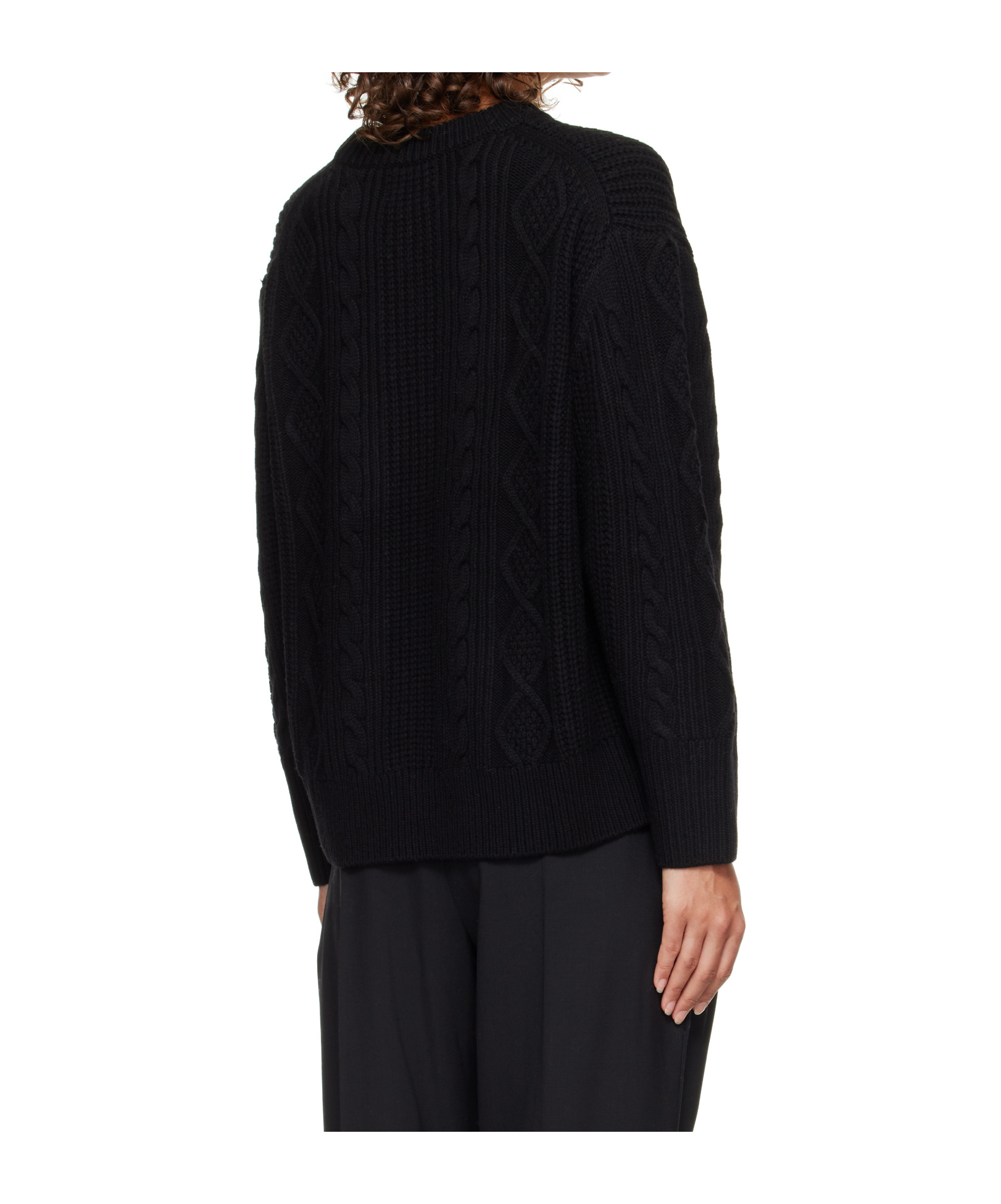 Loulou De Saison Silva Cable Knit Sweater In Black
