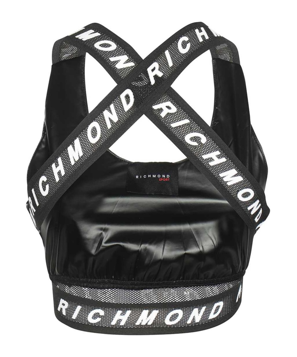 John Richmond Technical-fabric Top In Black