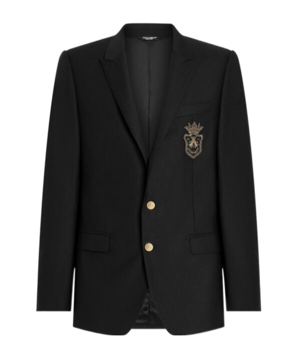 Dolce & Gabbana Appliqué Blazer - Men's - Eco Virgin Wool/silk/viscose In Black