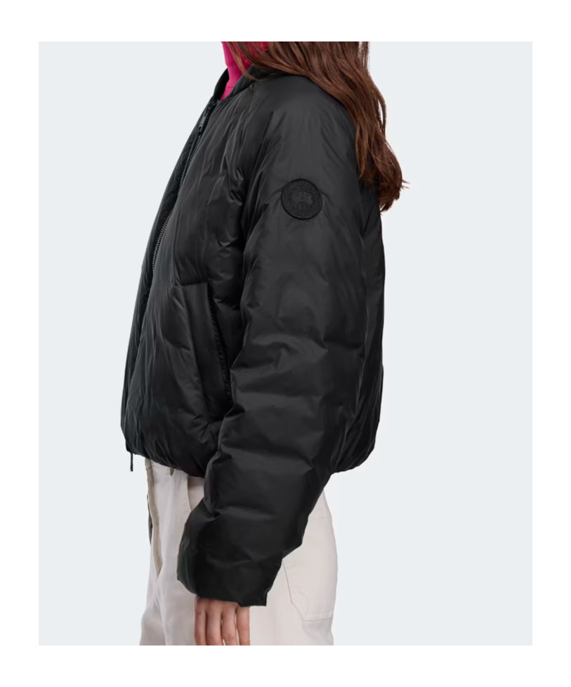 Canada Goose Cropped Lightweight Quilted Bomber Jacket In Black