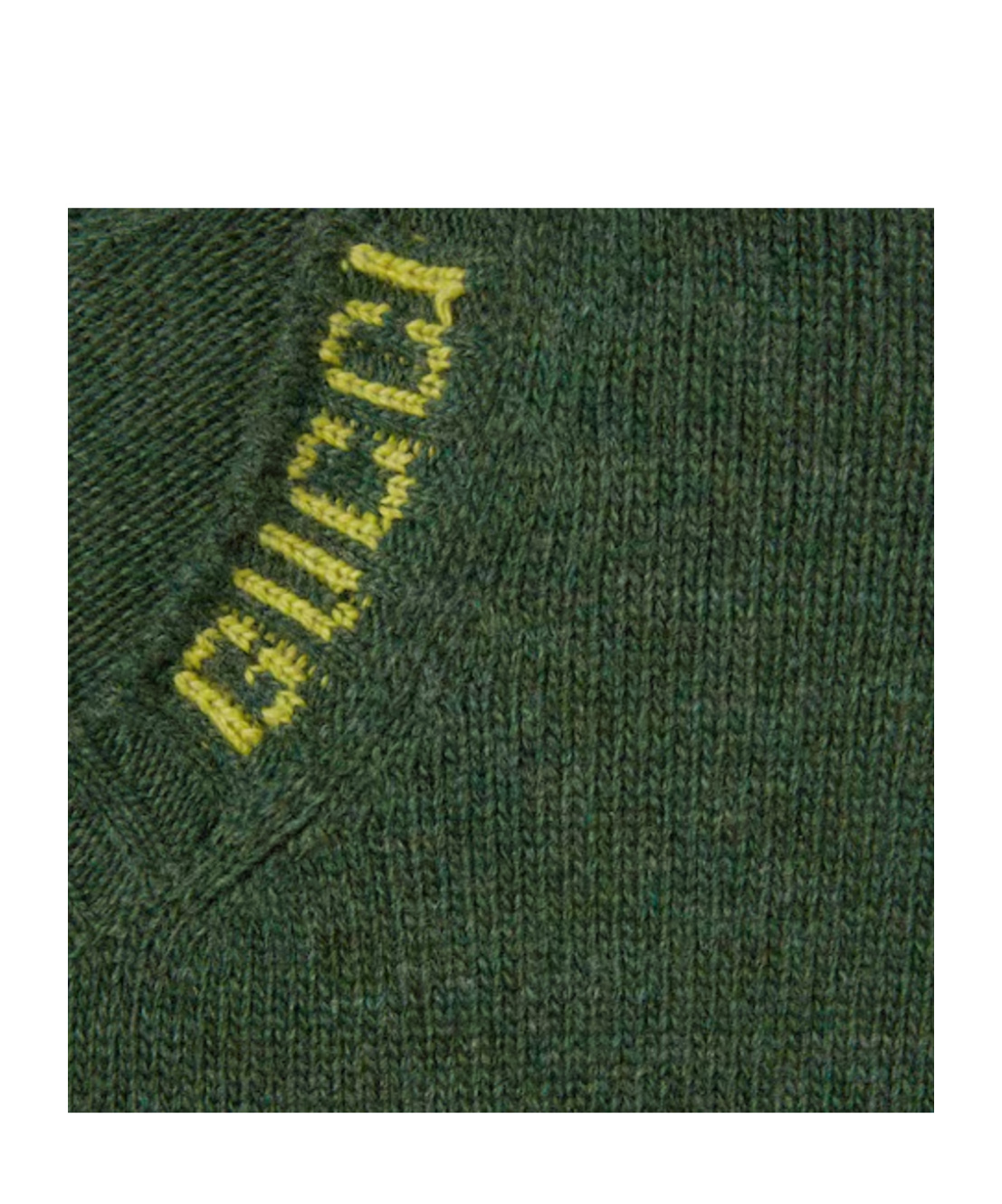 Gucci Felted Wool Knit Sweater With Intarsia In Green