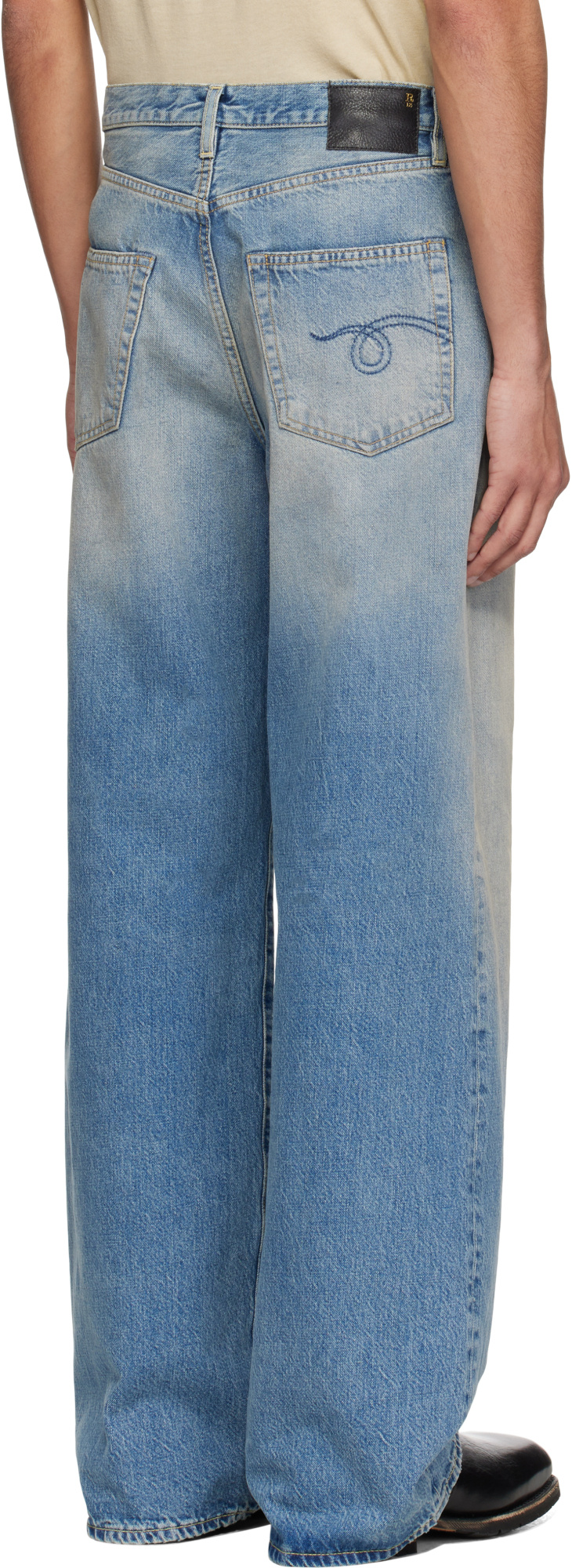 R13 Jeans With Belt Loops In Blue