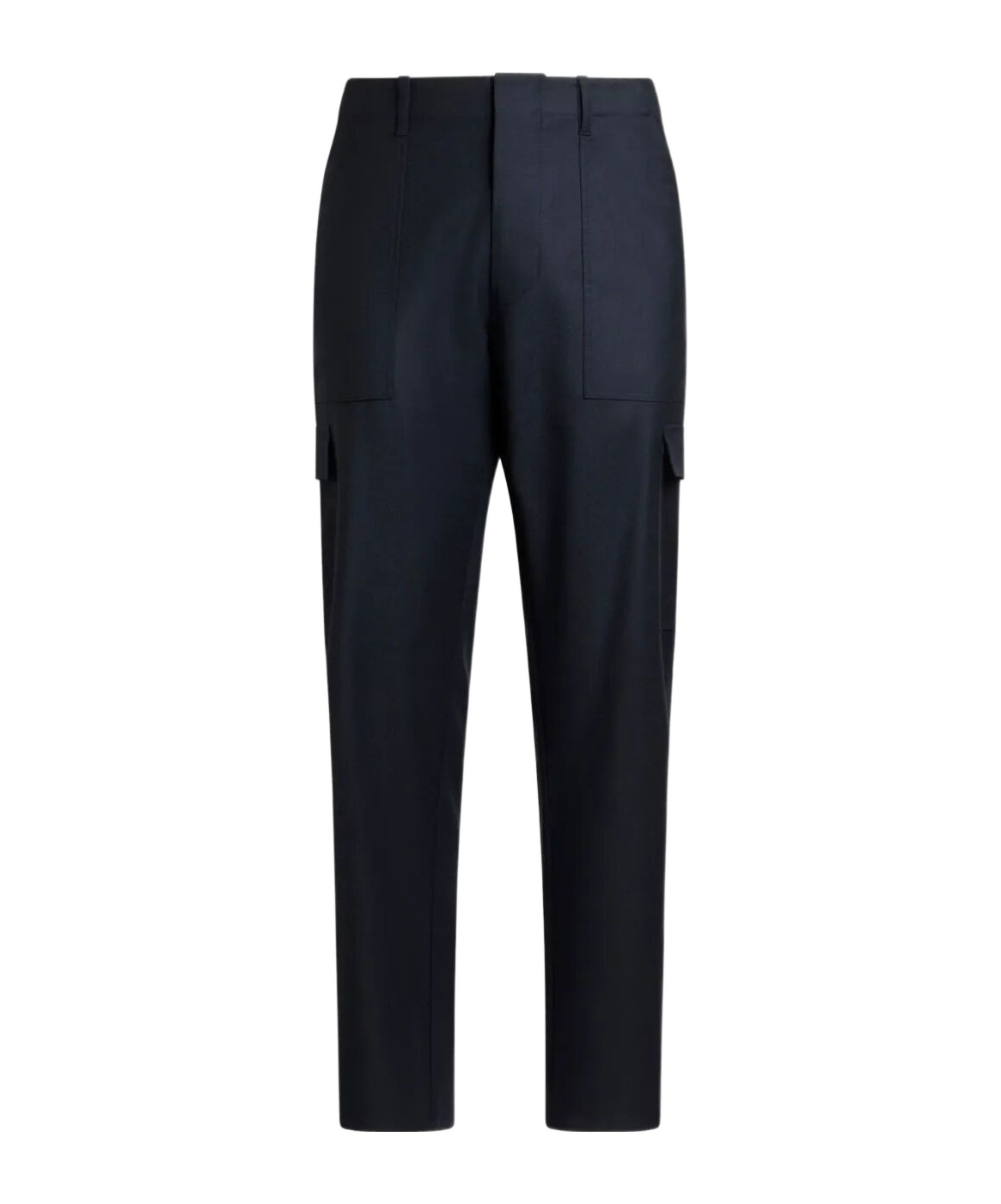 Etro Striped Pattern Wool Trousers In Black