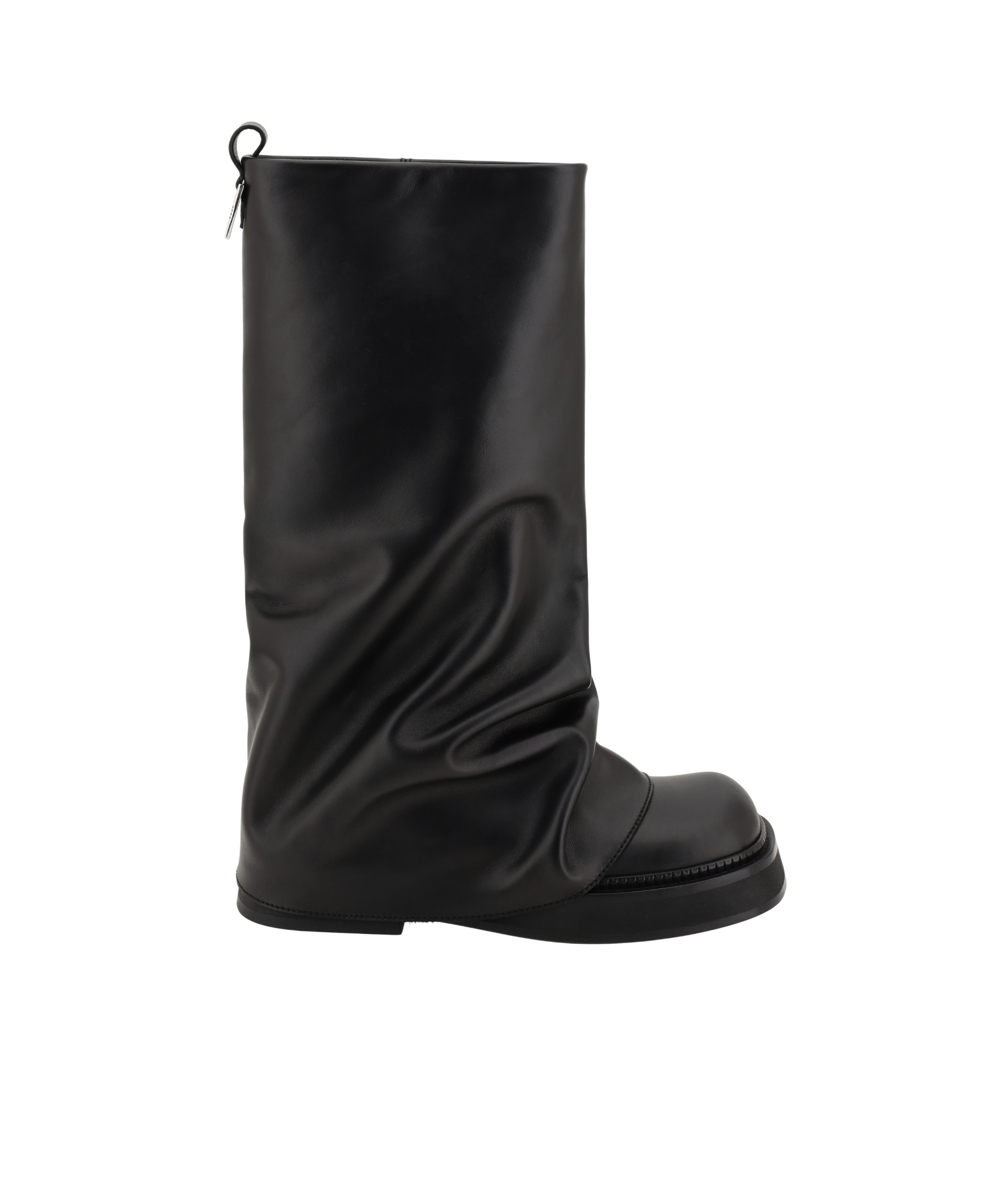 Attico Stylish Combat Boots With Square Toe Design In Black