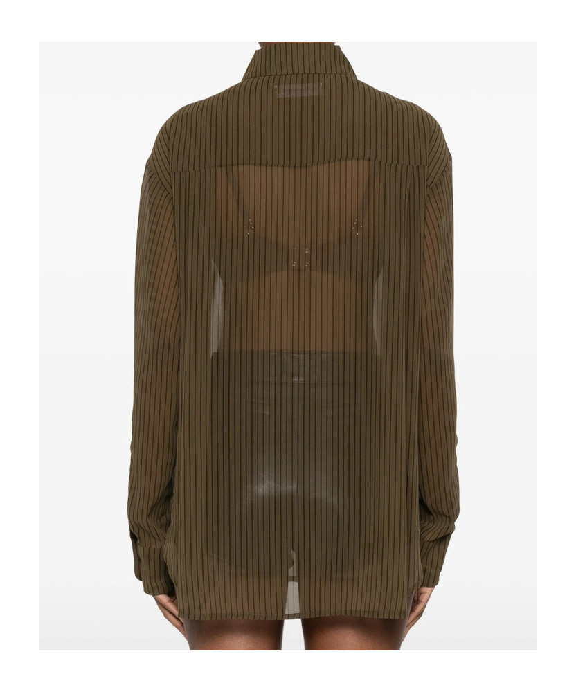 The Frankie Shop Long Sleeve Shirt In Green