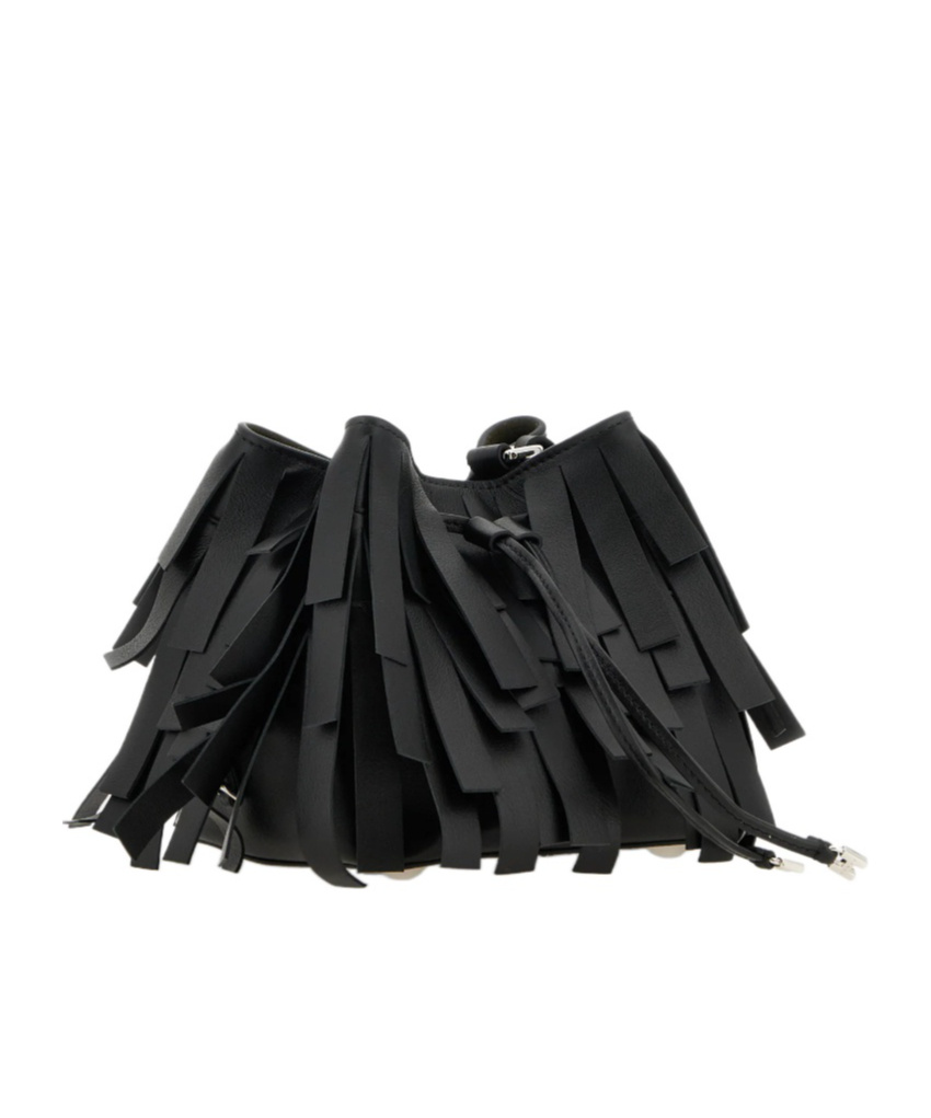 Hogan H01r Hocket Mini Frange Shopping Bag In Black