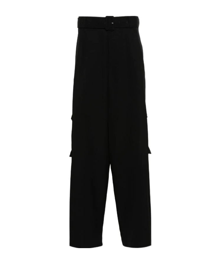 Dries Van Noten Navy-blue Wool Tris Pants In Black