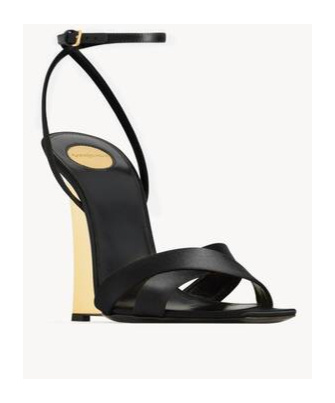 SAINT LAURENT LUCIENNE WEDGES IN SATIN CREPE