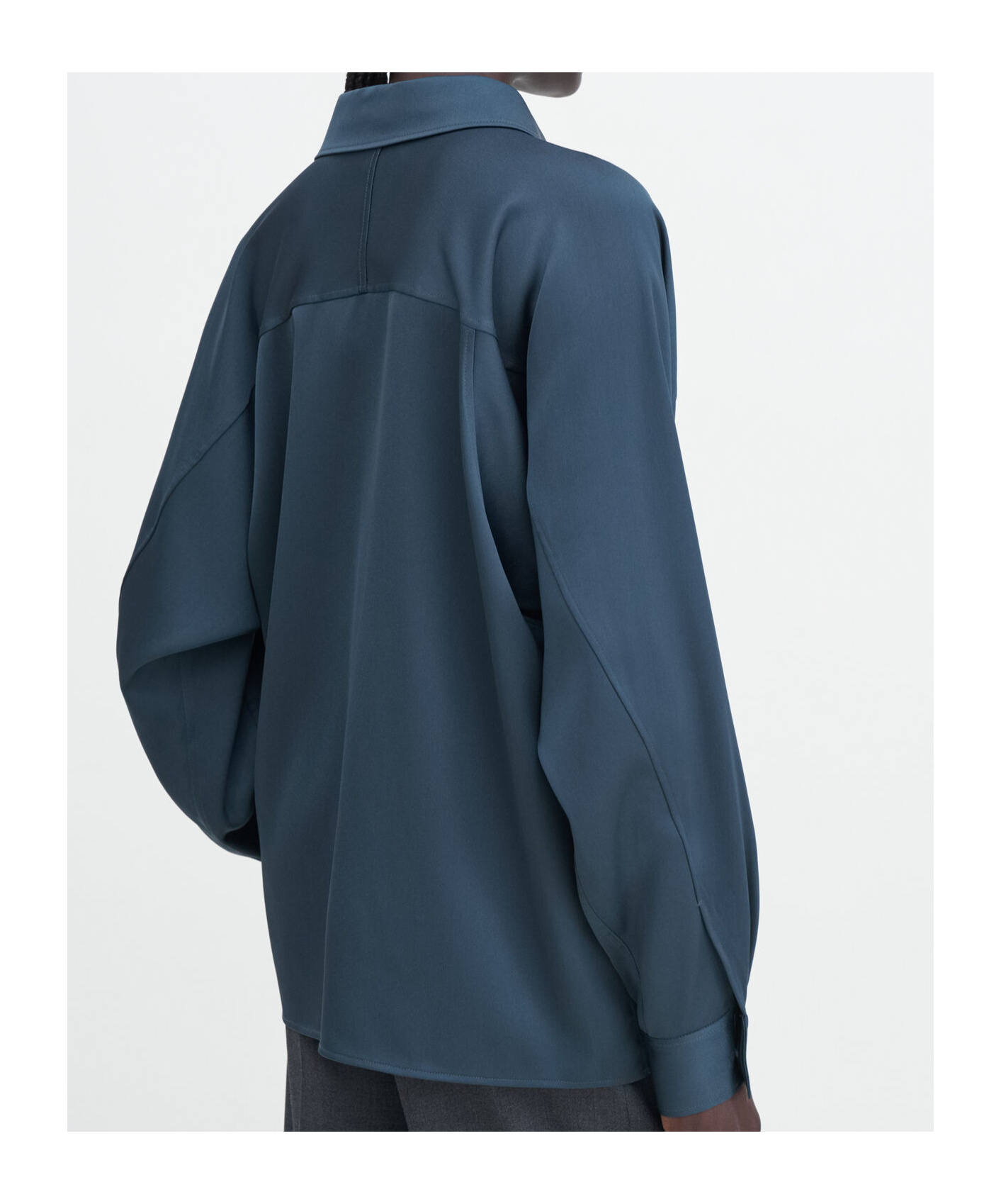 Filippa K Shiny Pocket Blouse In Blue