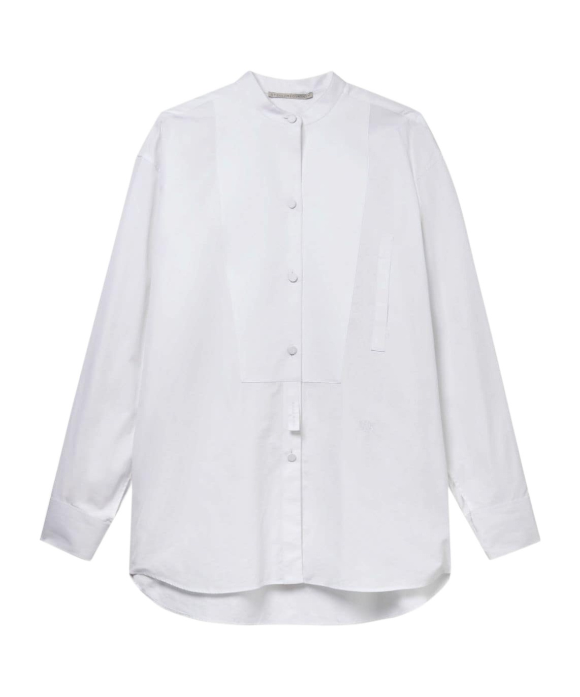 Stella Mccartney Long-sleeved Plastron Shirt In White