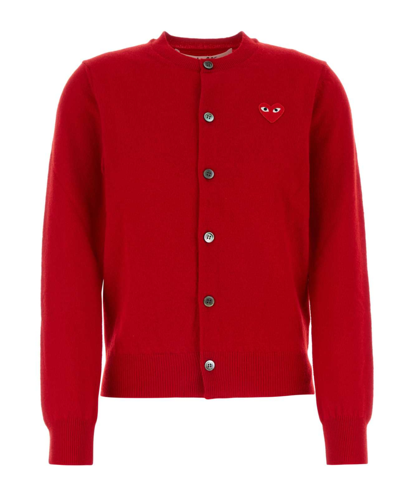 Comme Des Garçons Play Wool Cardigan In Red