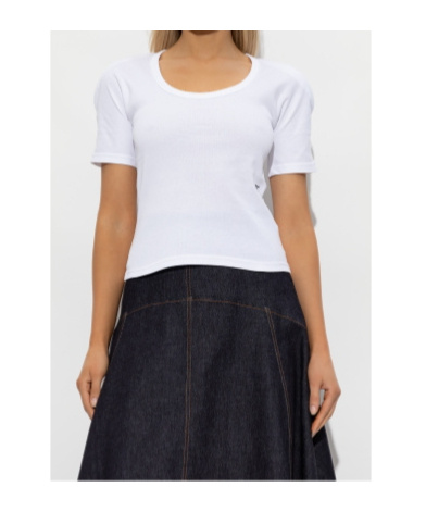 Jacquemus Scoop-neck Cotton T-shirt In White