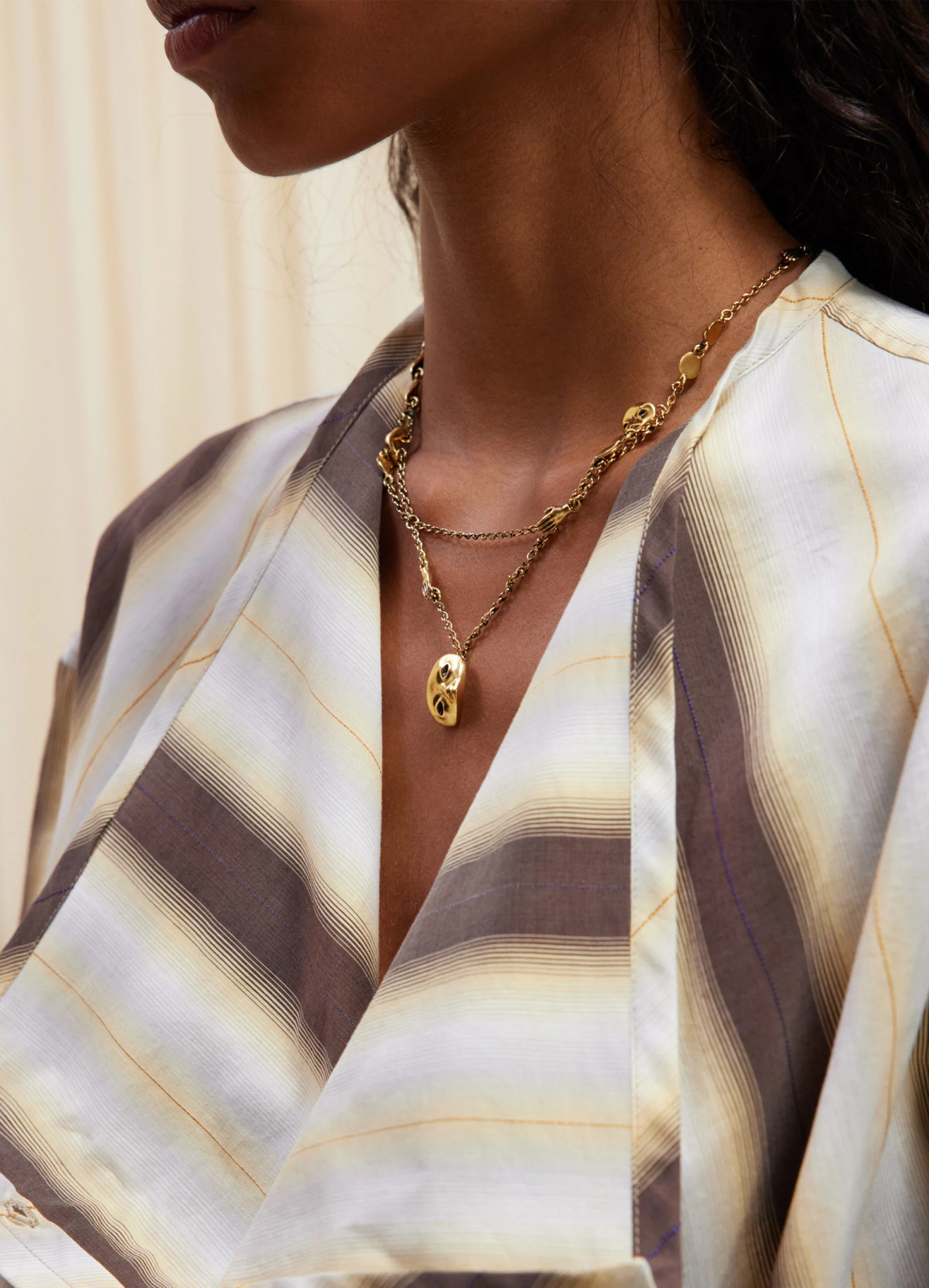 Lemaire Estampe Chain-link Necklace In Yellow