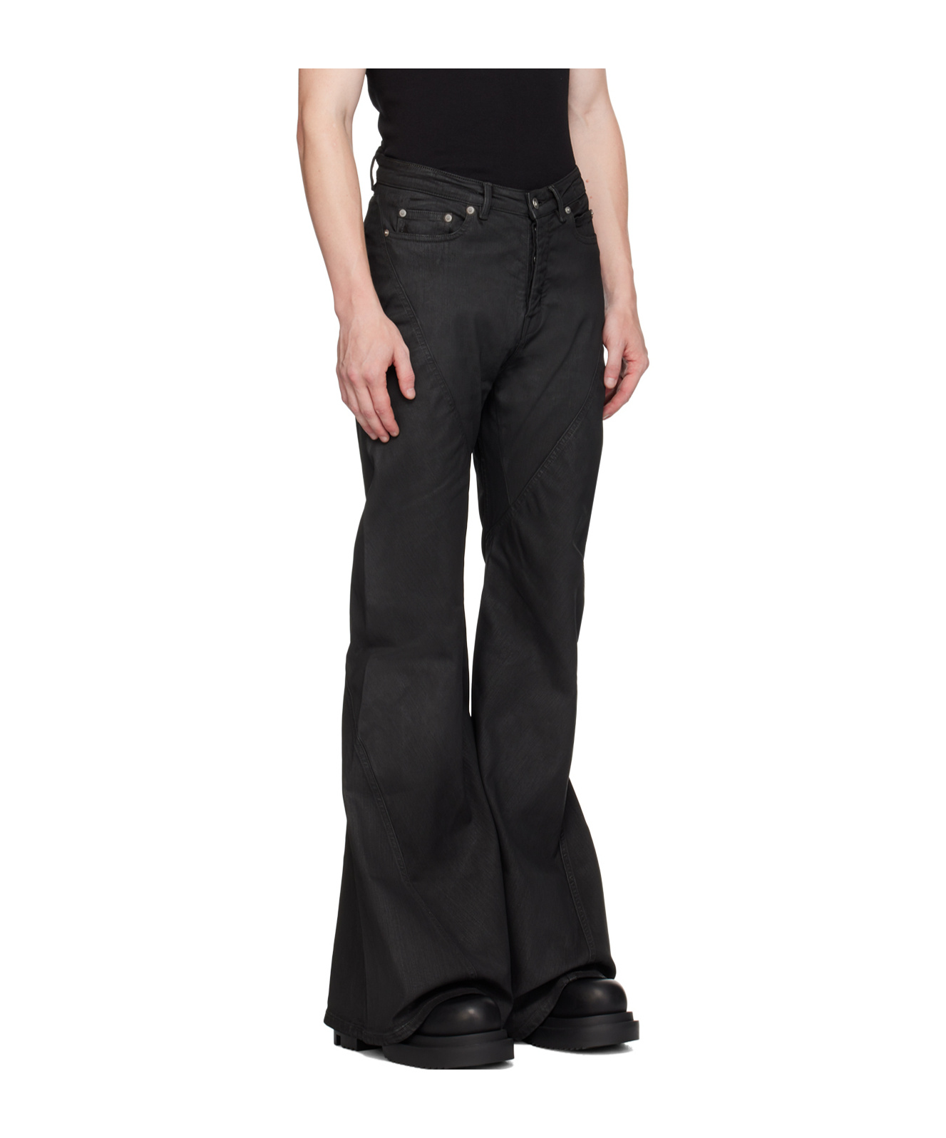 Rick Owens Drkshdw Black Porterville Bolan Bootcut Trousers In Black