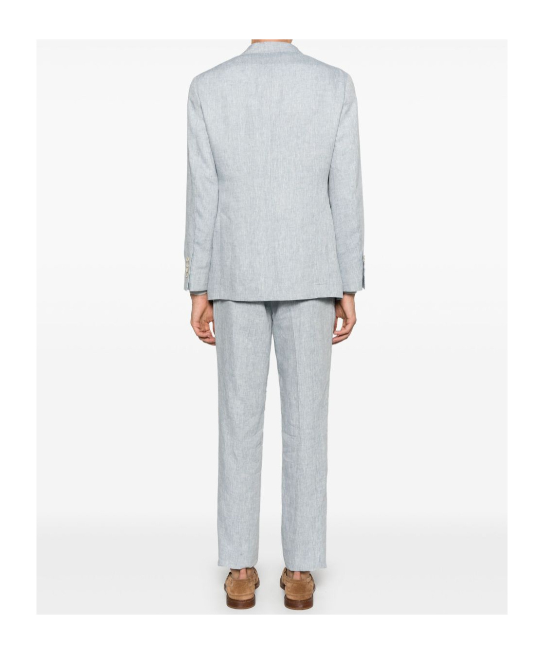 Brunello Cucinelli Light Grey Linen Single-breasted Suit In White